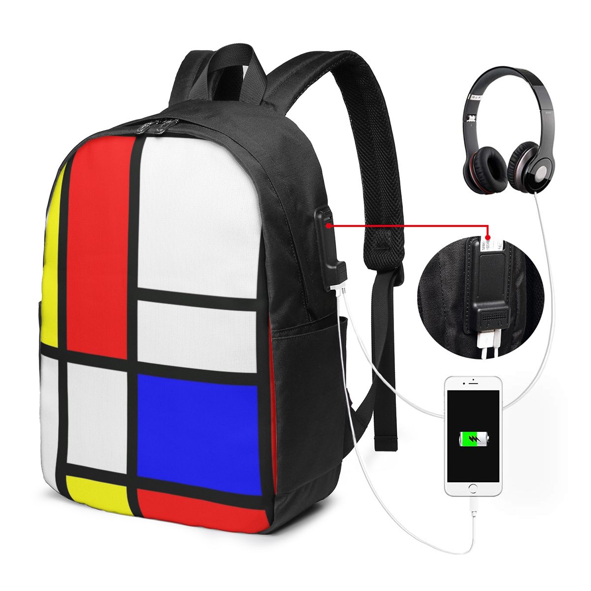 Piet Mondrian Kompozisyon Sırt - Laptop Bag incelemesi ve fiyatı